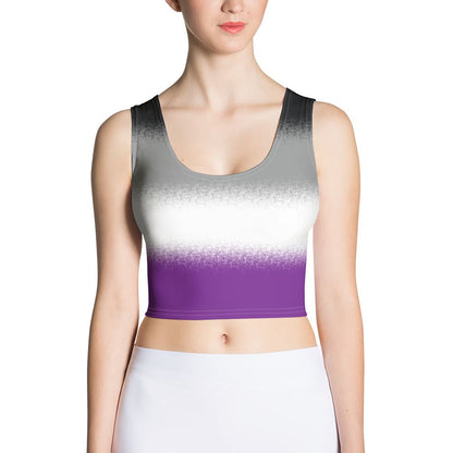 asexual crop top, ace pride tank, model 2 front