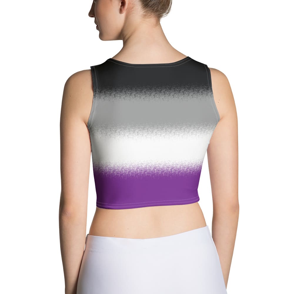 asexual crop top, ace pride tank, model 2 back