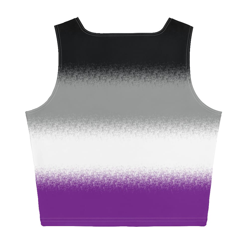 asexual crop top, ace pride tank, flatlay back