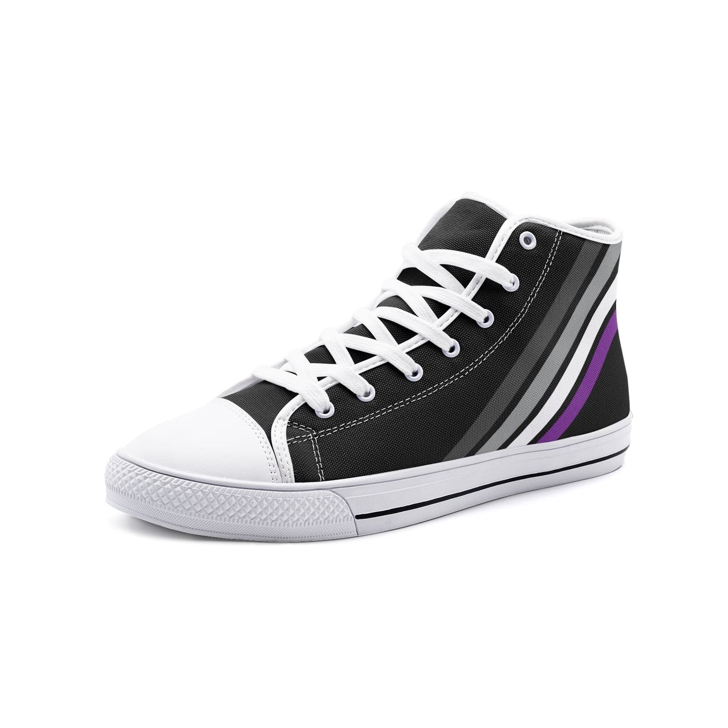 asexual shoes, subtle ace pride sneakers, white