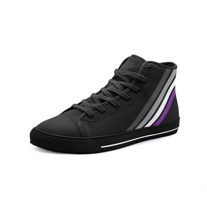 asexual shoes, subtle ace pride sneakers, black