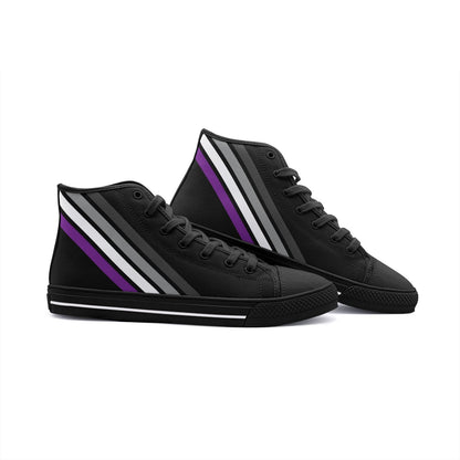 asexual shoes, subtle ace pride sneakers, black