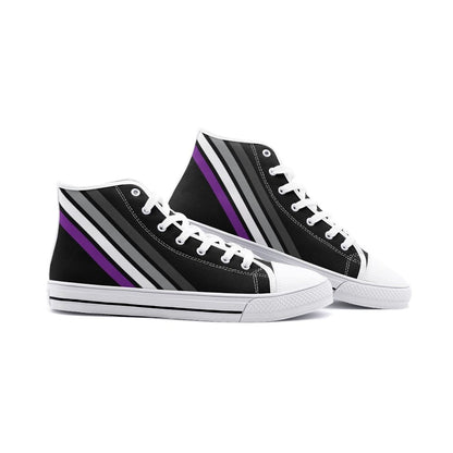 asexual shoes, subtle ace pride sneakers, white