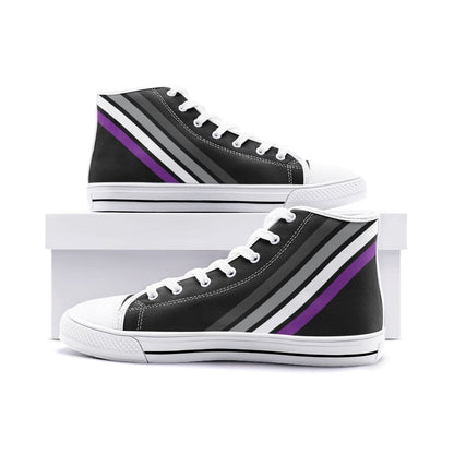 asexual shoes, subtle ace pride sneakers, white