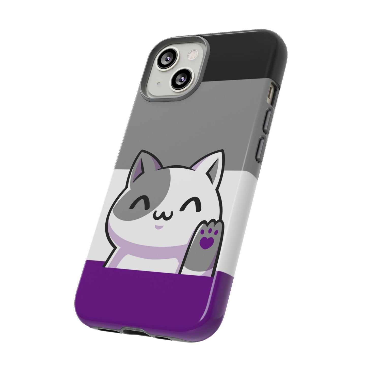 asexual phone case kawaii cat, side