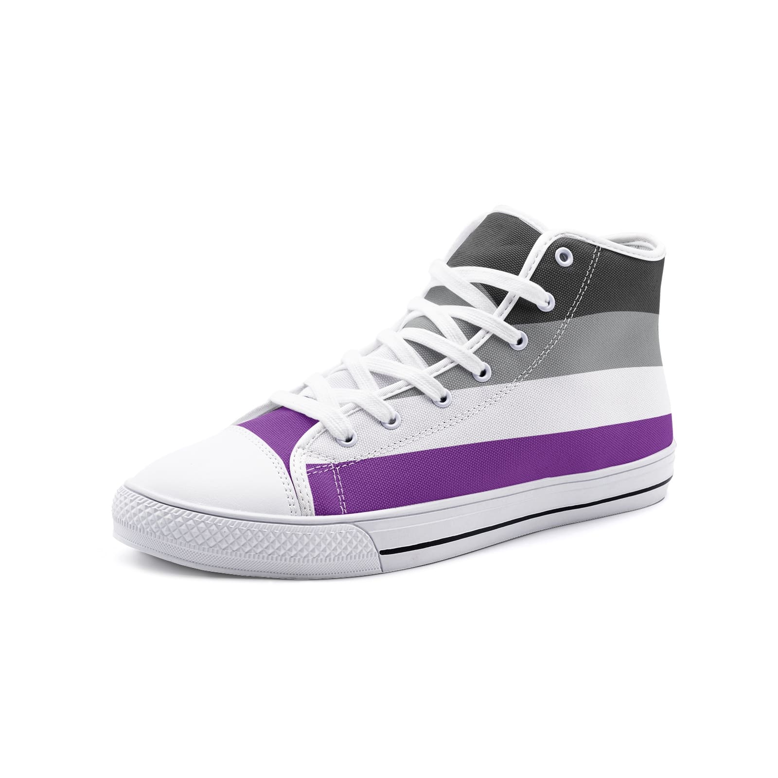 asexual shoes, ace pride flag sneakers, white