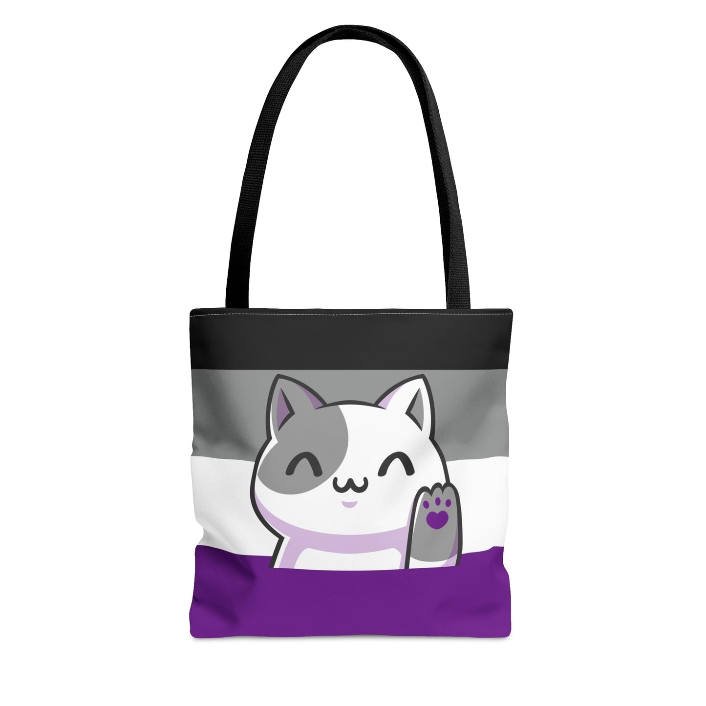 Asexual tote bag cute cat, front