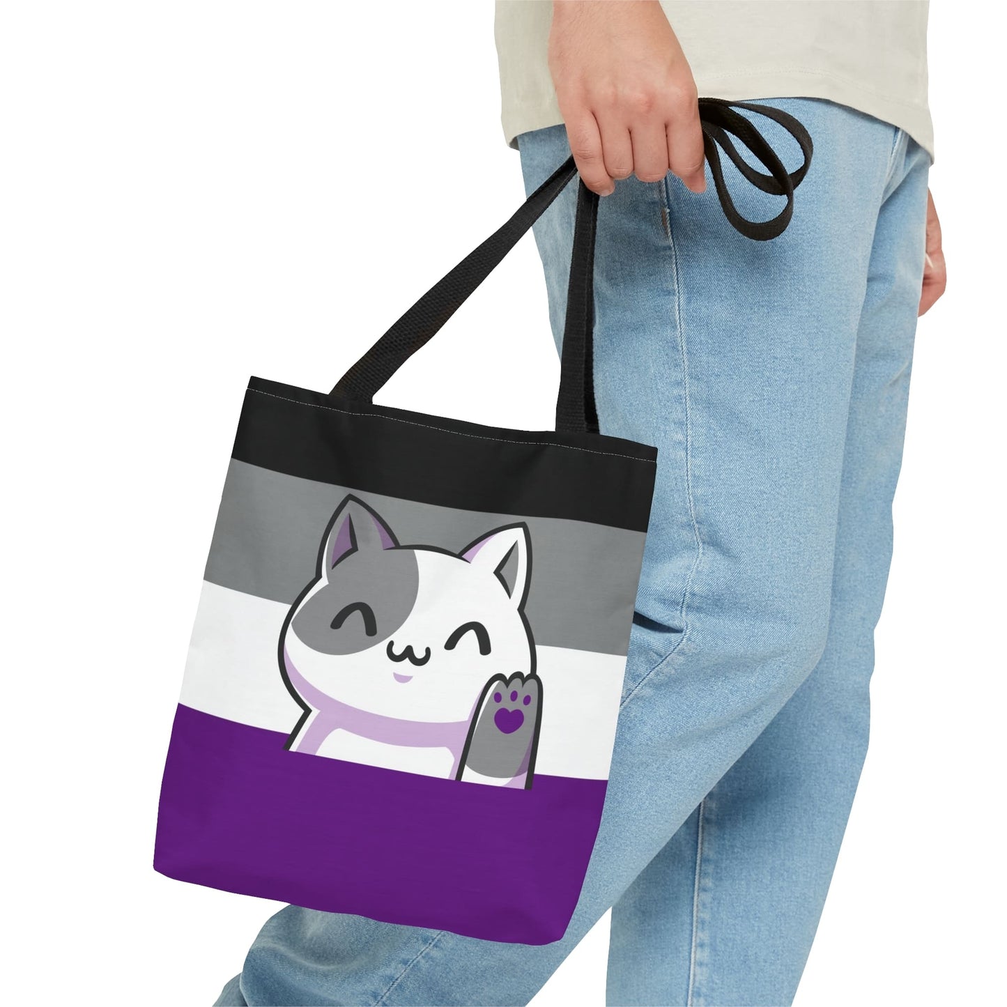 Asexual tote bag cute cat, small