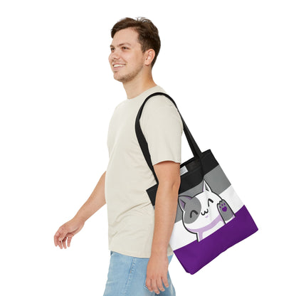 Asexual tote bag cute cat, medium