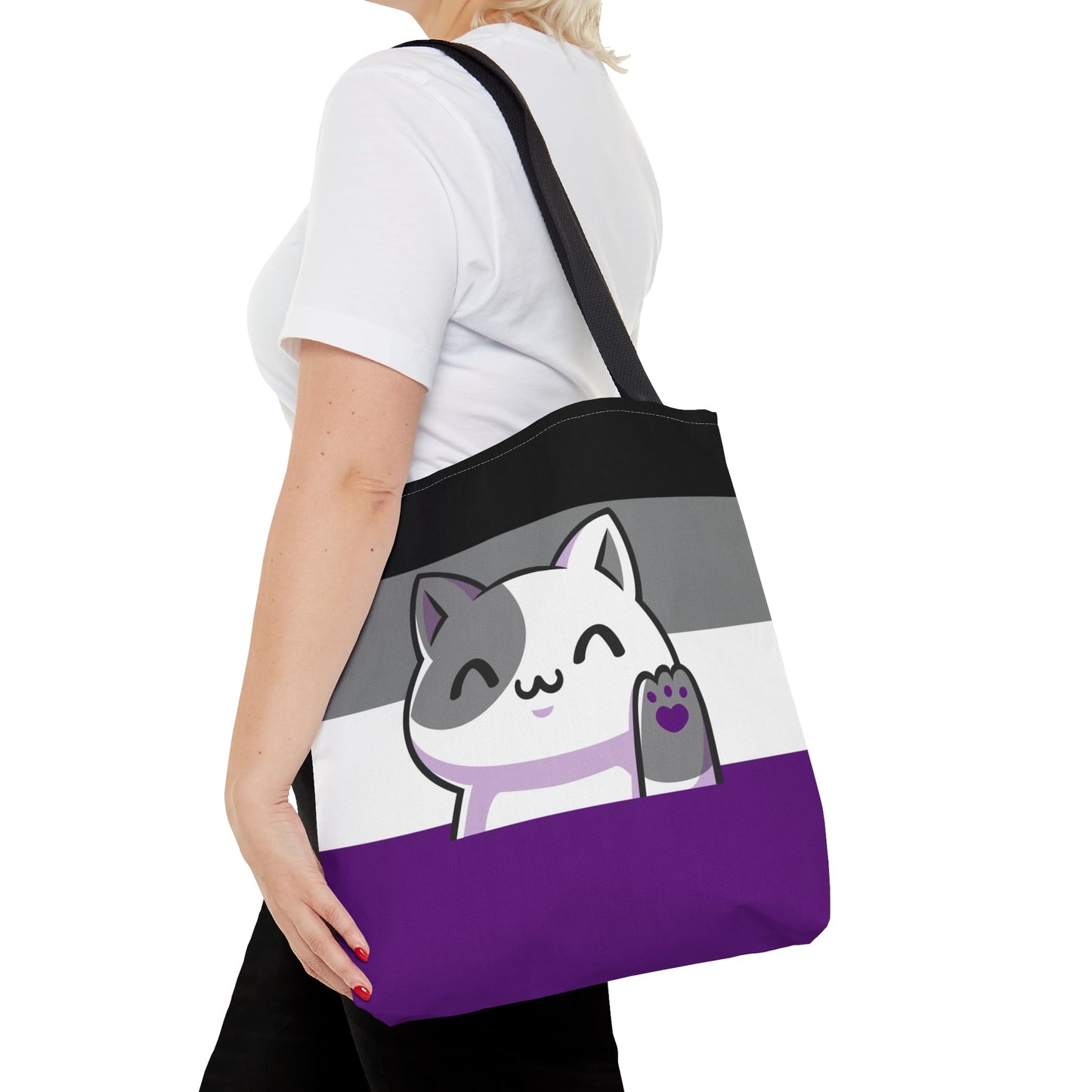 Asexual tote bag cute cat, medium