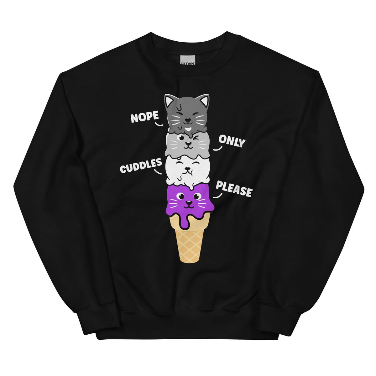 Asexual pride sweatshirt kawaii cats