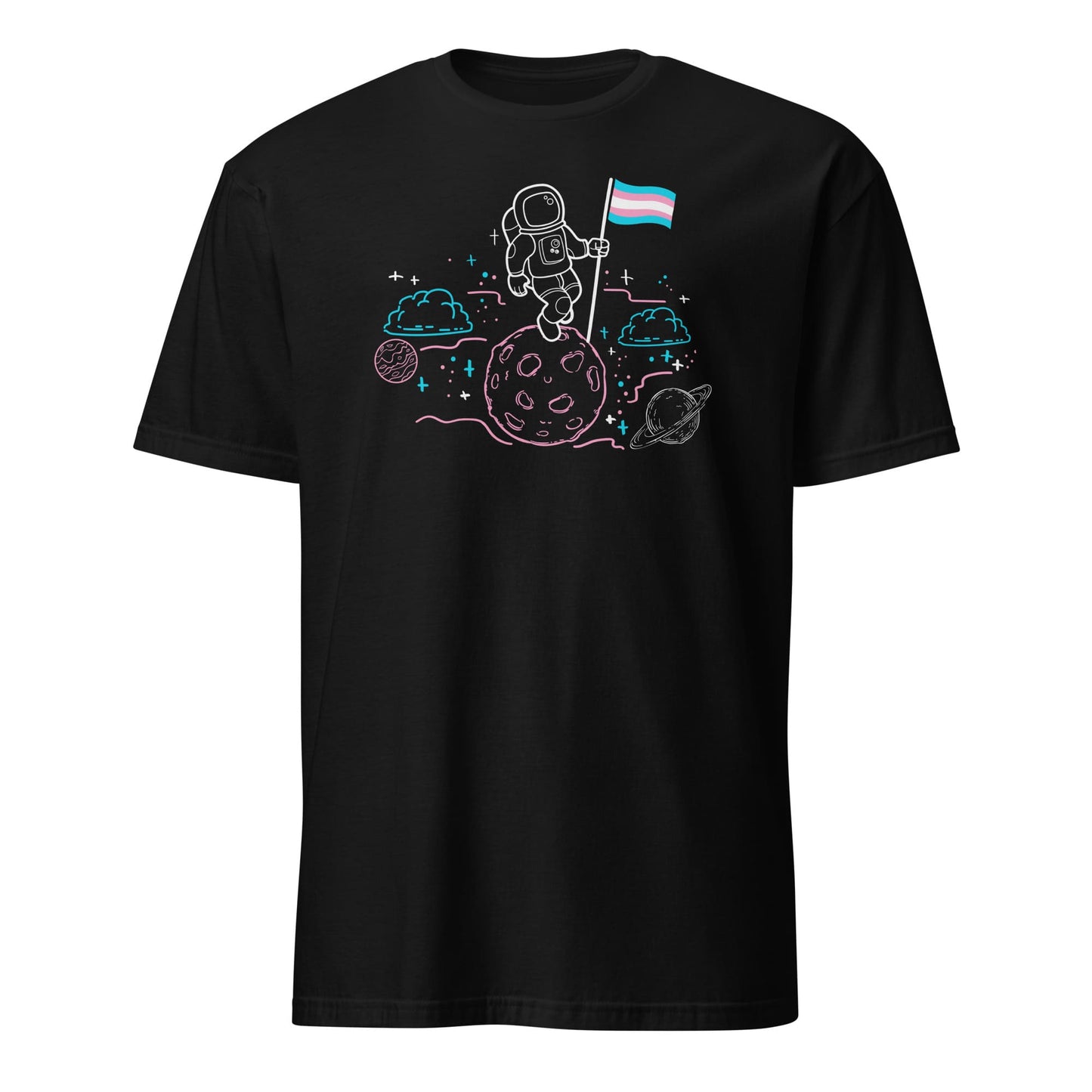 transgender shirt, astronaut planting trans pride flag on moon, hang