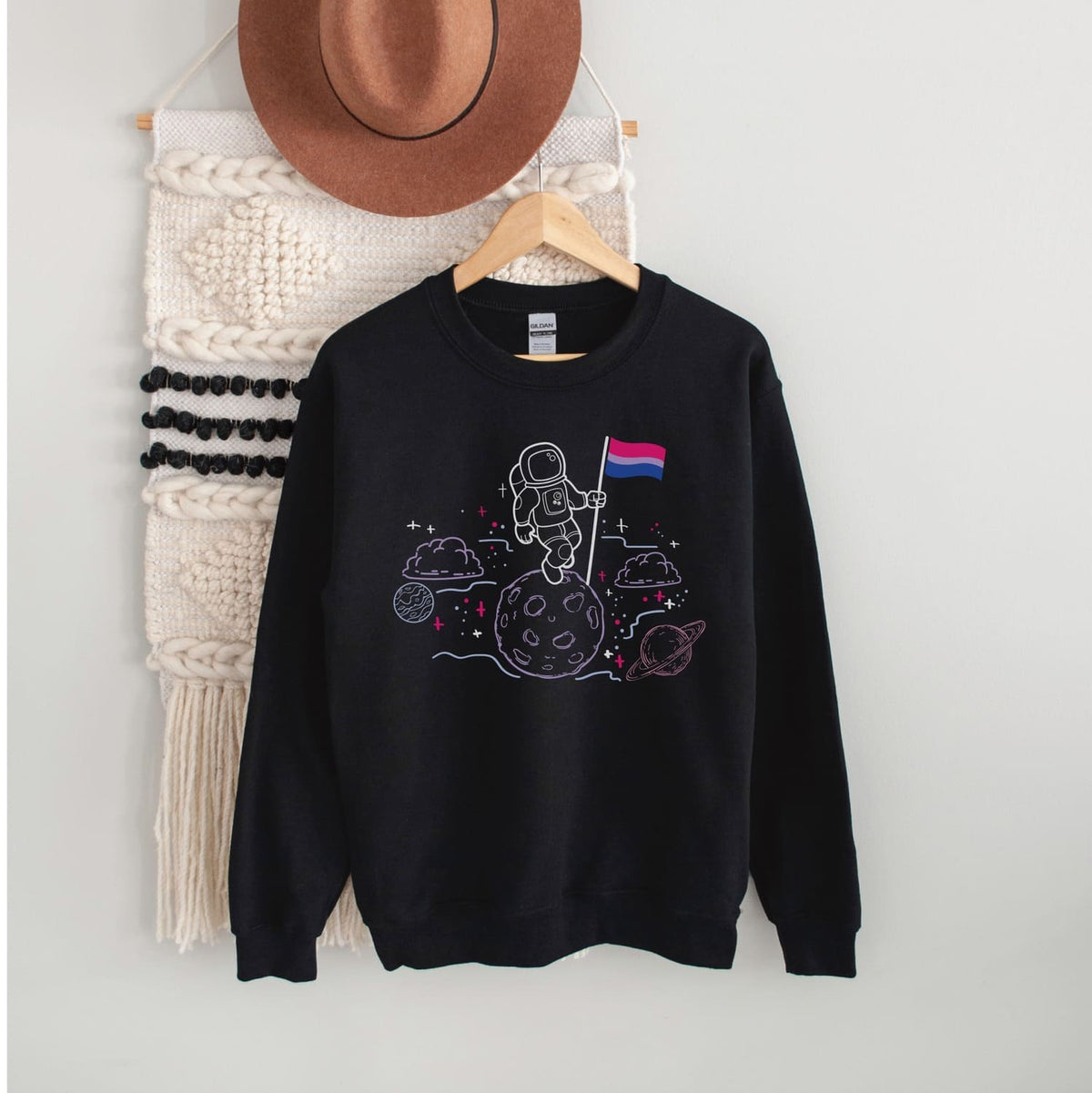 subtle bisexual sweatshirt hanging