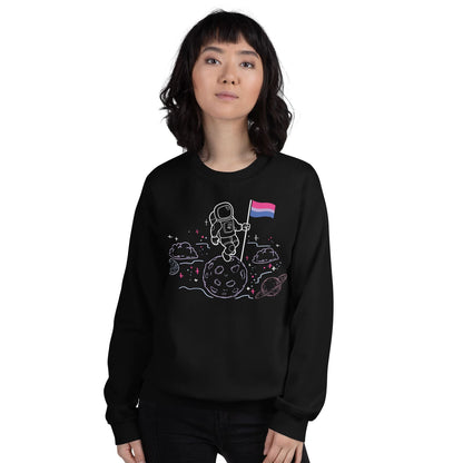 woman 2 wearing subtle bisexual sweatshirt
