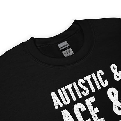 Autistic asexual sweatshirt, detail