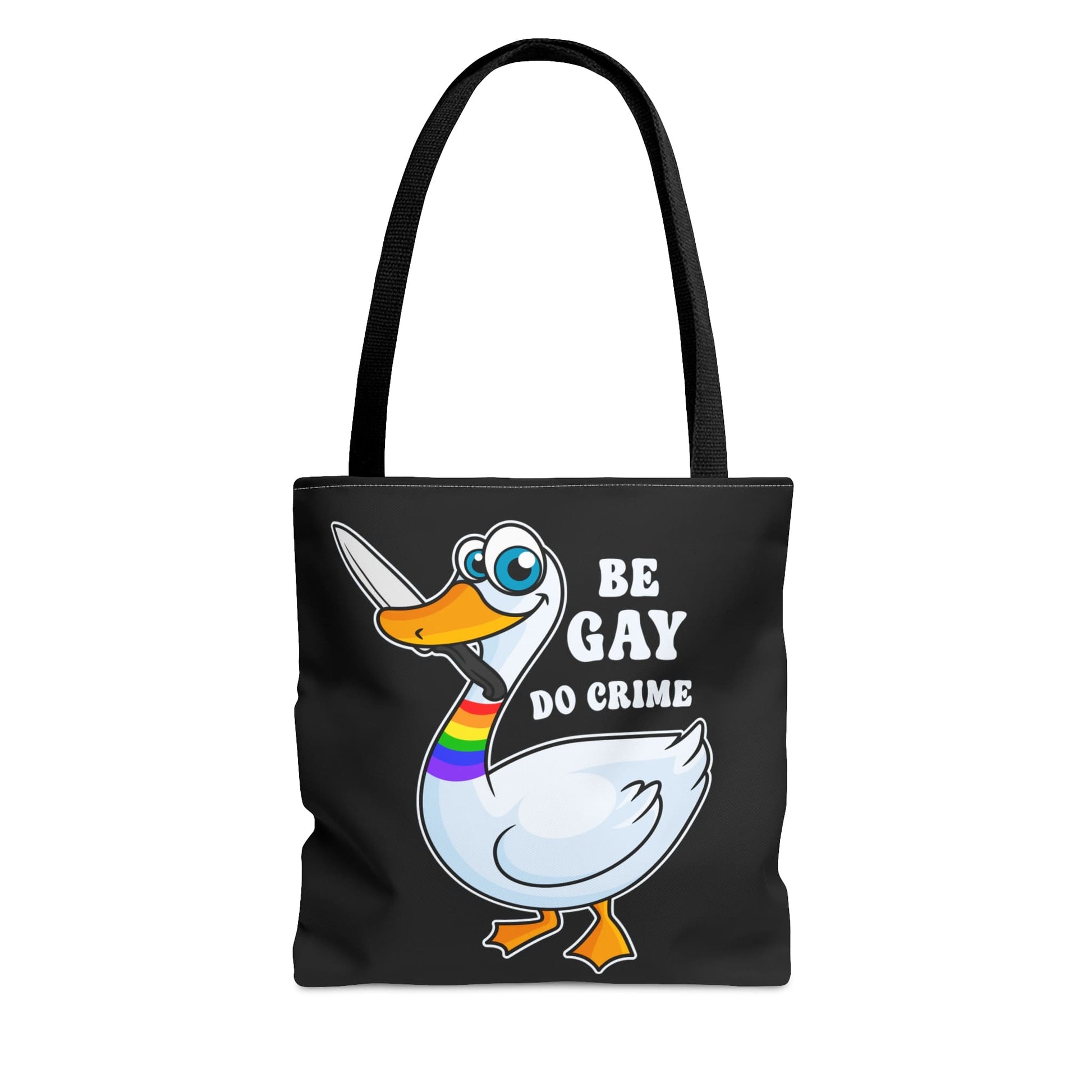 LGBT tote bag, funny goose be gay do crime, main