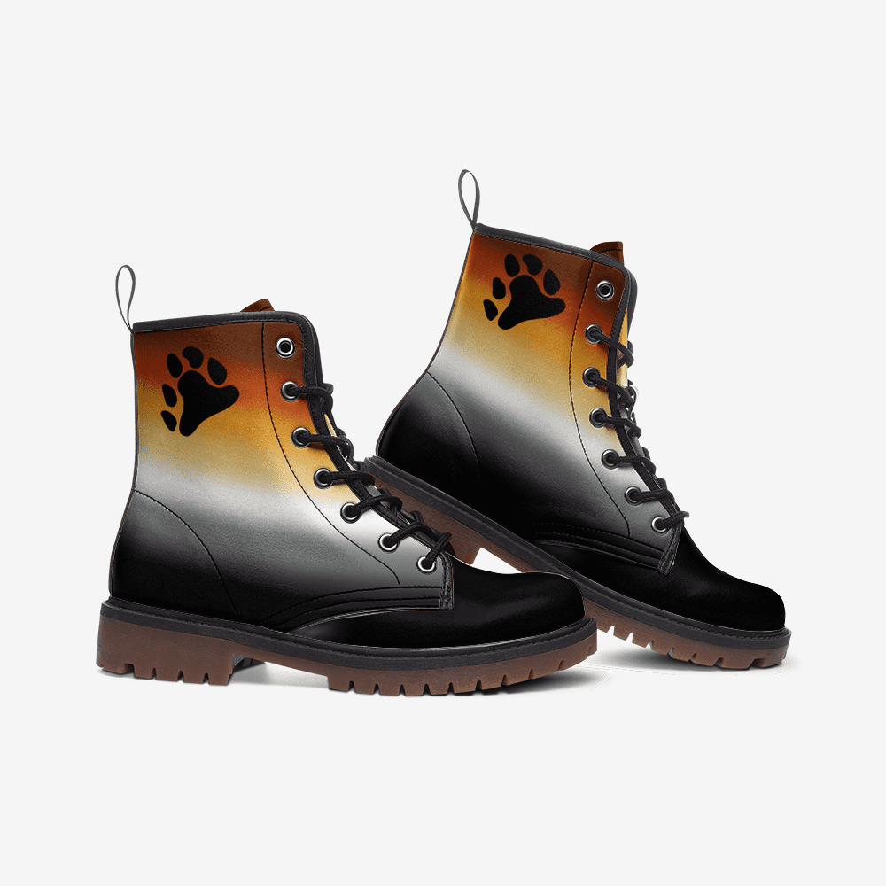 bear pride shoes, gay bear combat boots, side