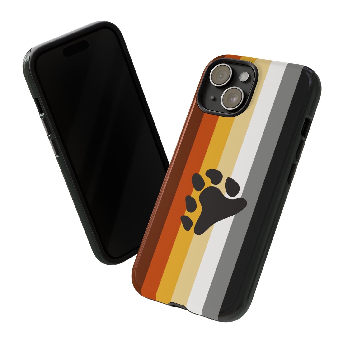 bear pride flag phone case, tilt