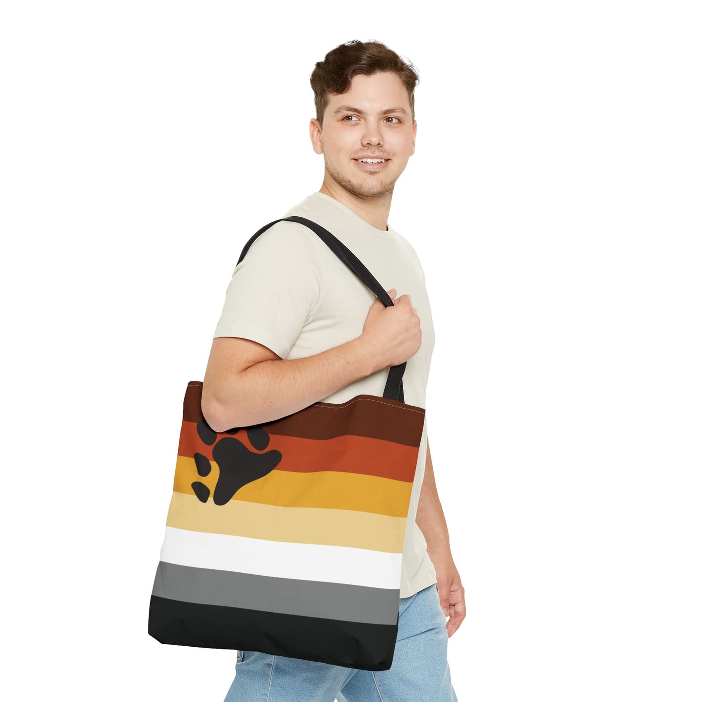 bear pride flag tote bag, large