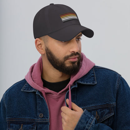 Bear pride hat, gay bear flag embroidered cap, model