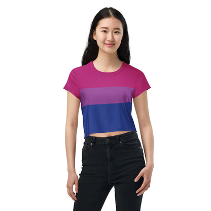 bisexual crop top, model 2