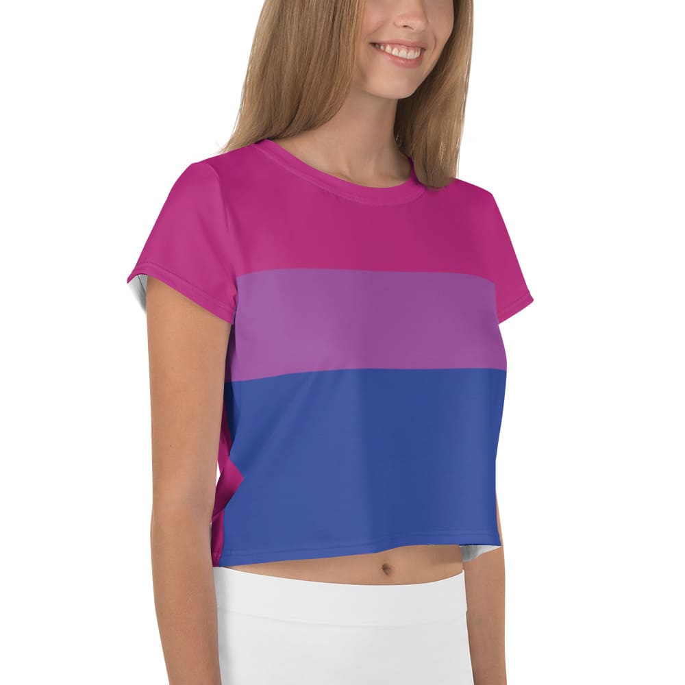 bisexual crop top, model 1 right