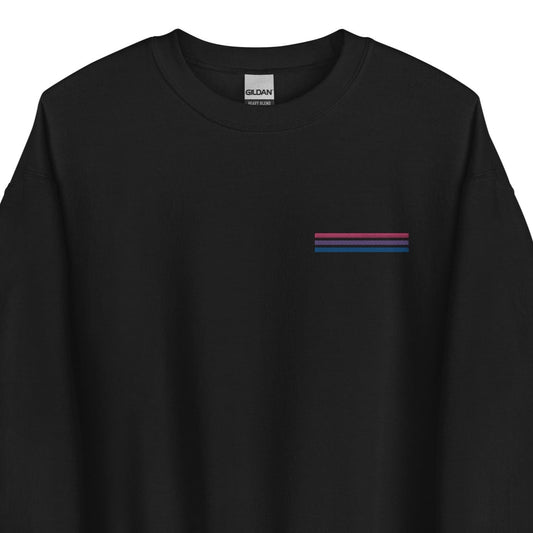 bisexual sweatshirt, subtle bi pride flag embroidered pocket design hooded sweater, main