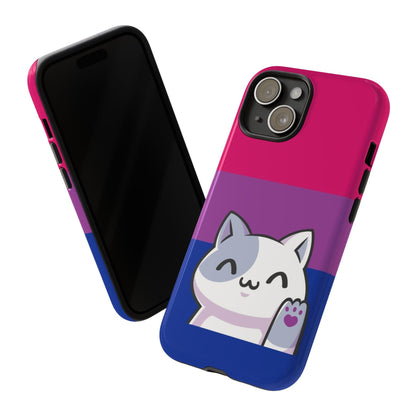 bisexual phone case kawaii cat, tilt