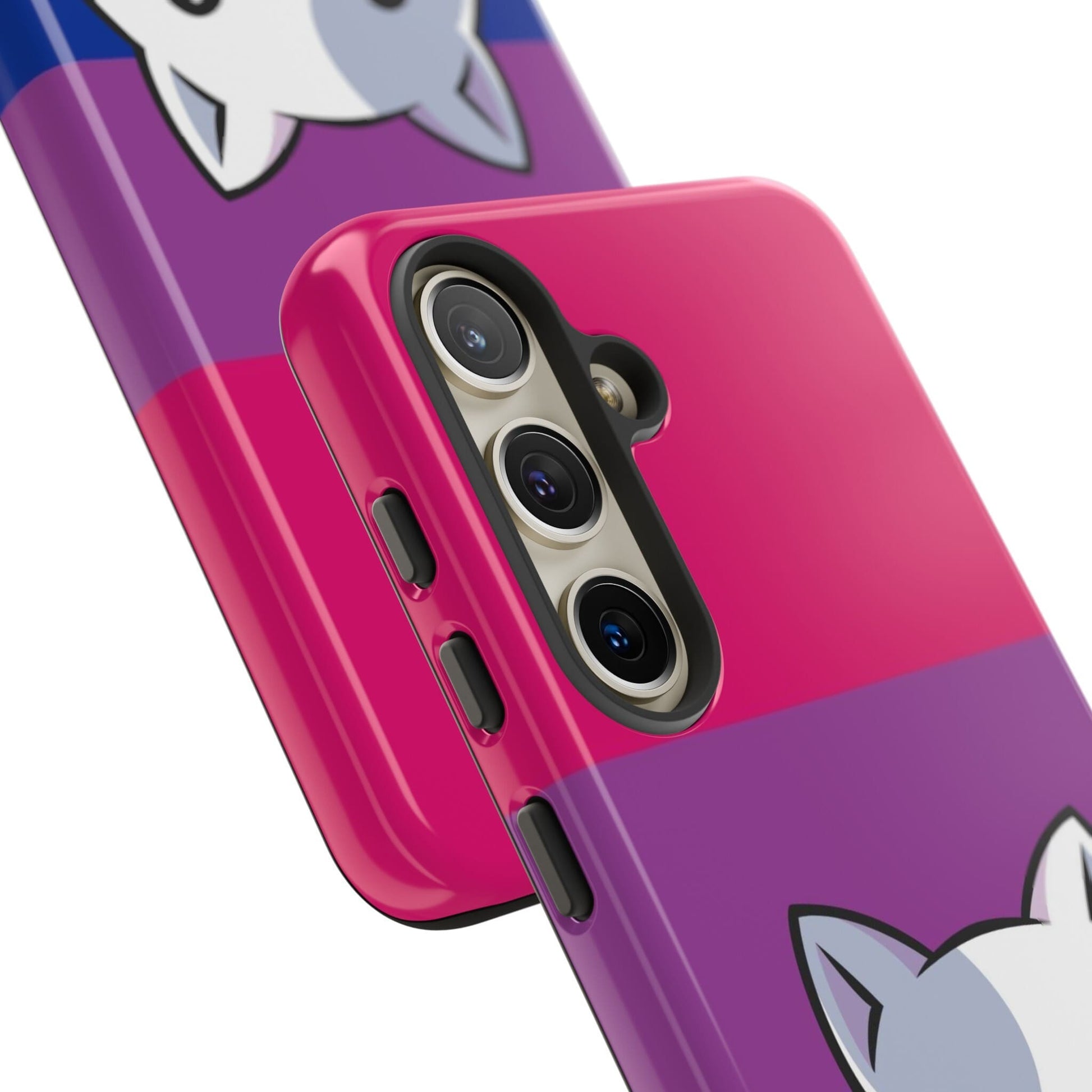 bisexual phone case kawaii cat, close up