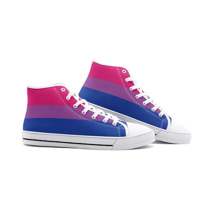 bisexual shoes, bi pride flag sneakers, white