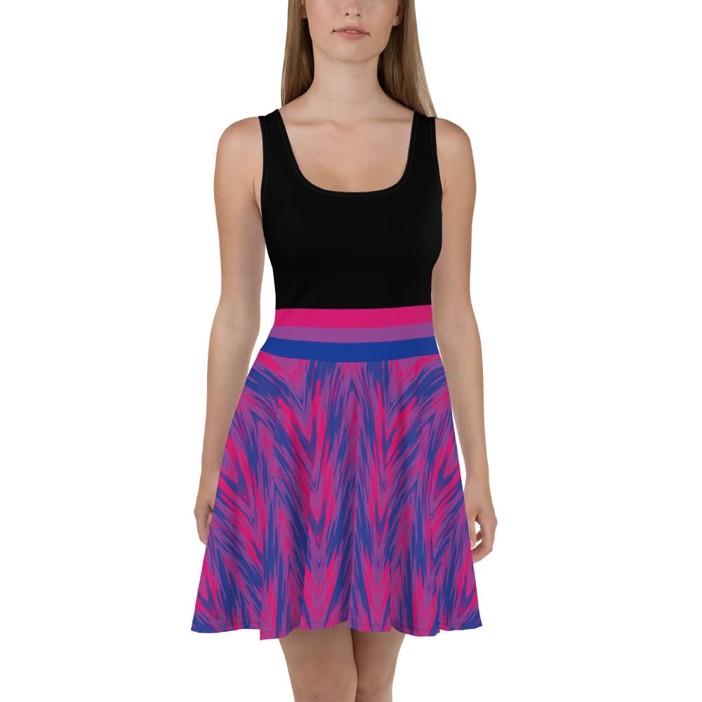 bisexual dress, subtle bi pride clothing, front