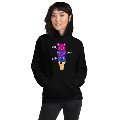 Person wearing a black kawaii bisexual hoodie