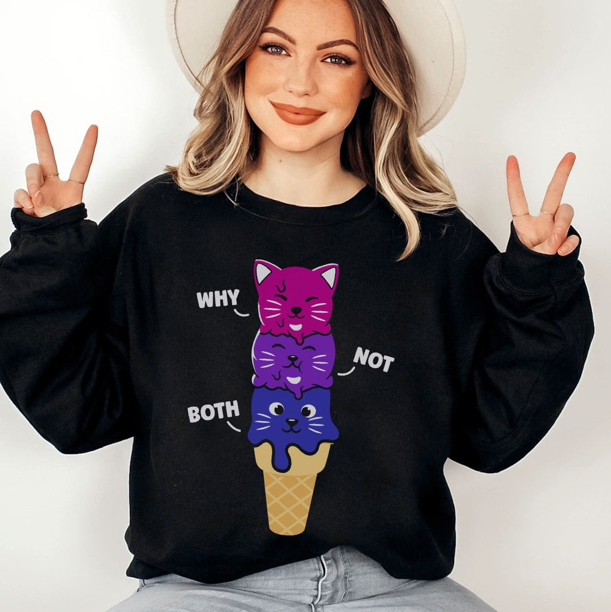 person wearing cute bisexual sweatshirt