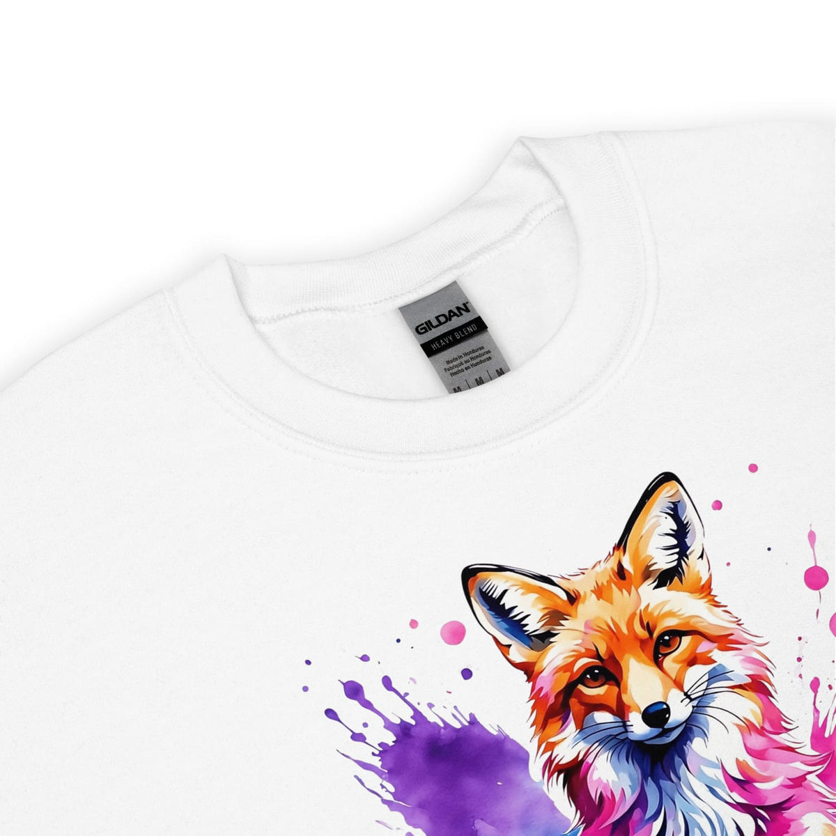 detail of bisexual sweatshirt with bi pride fox