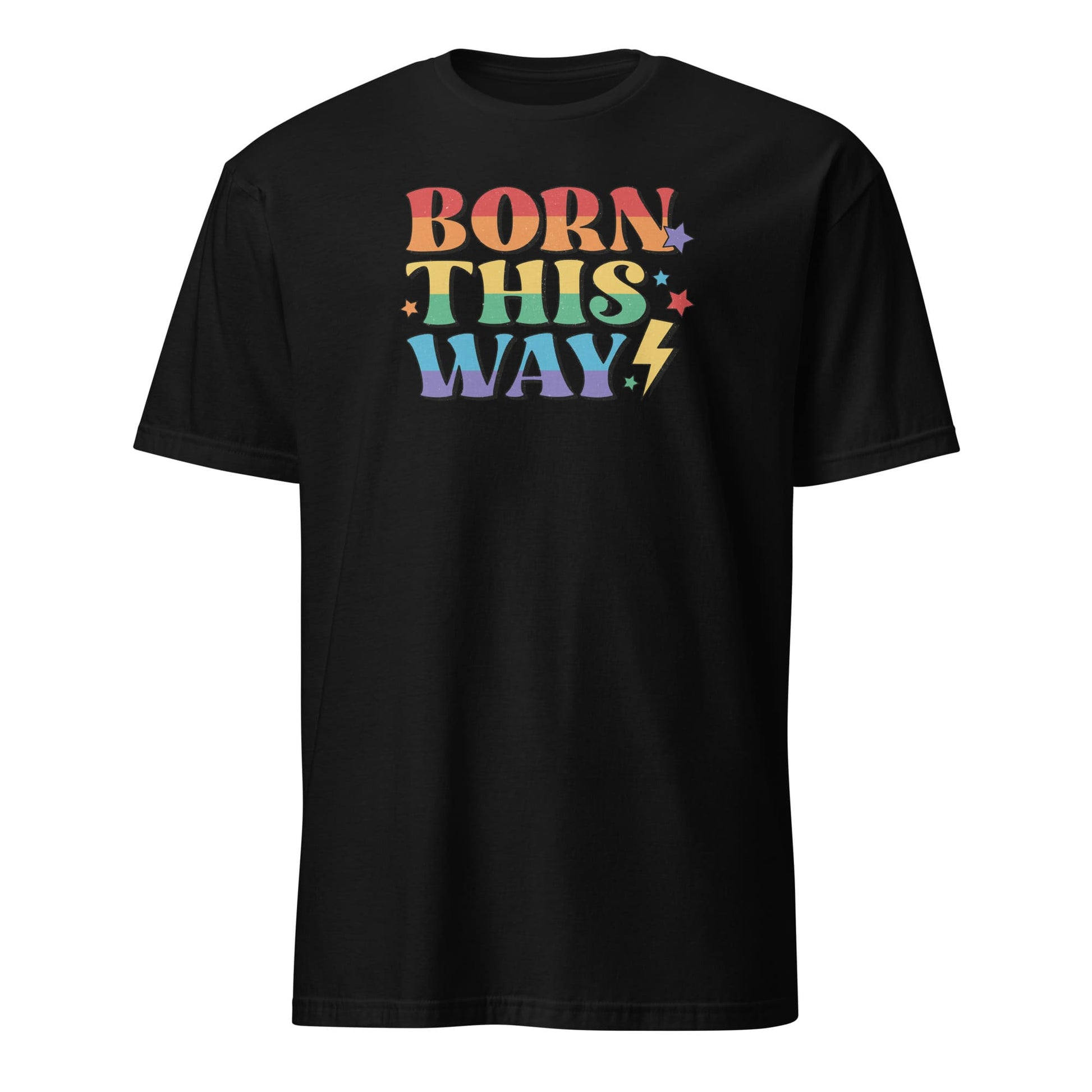 LGBTQ pride shirt, born this way tee, black