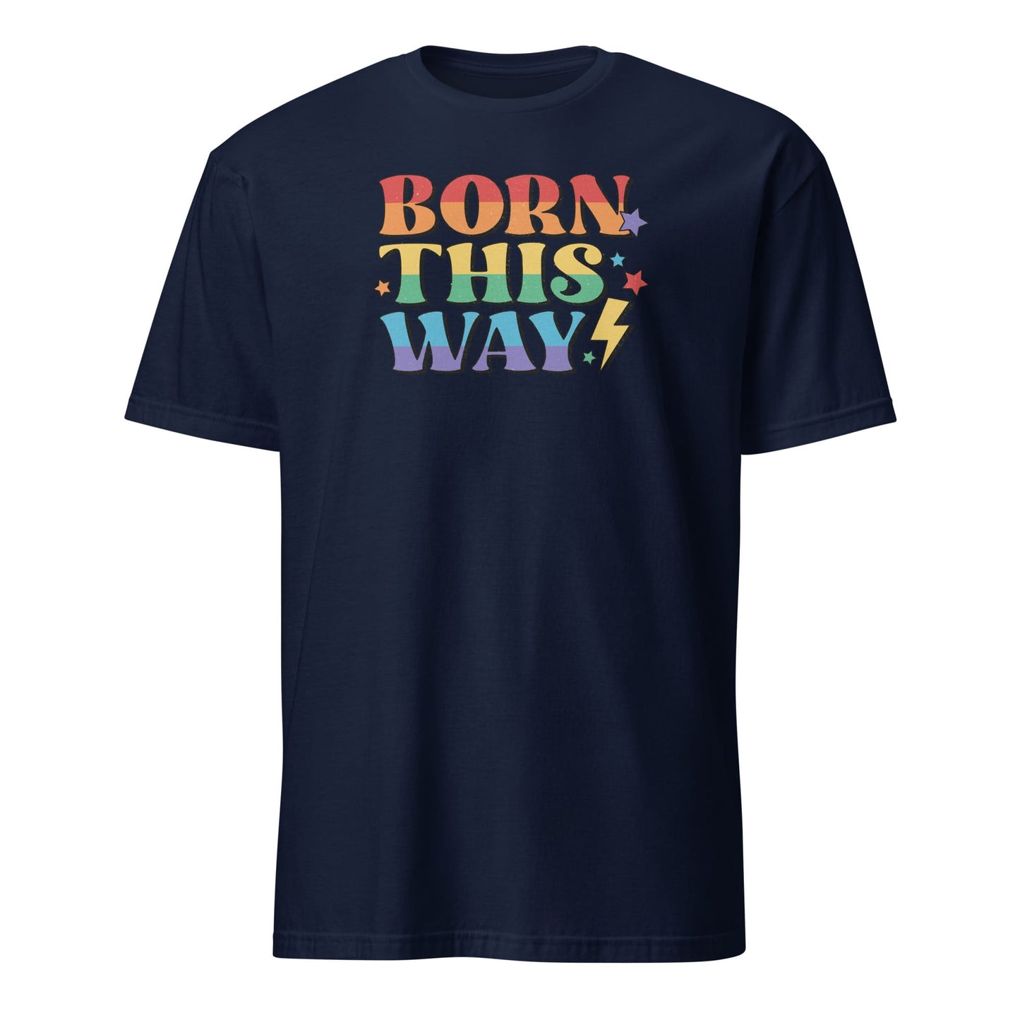 LGBTQ pride shirt, born this way tee, navy