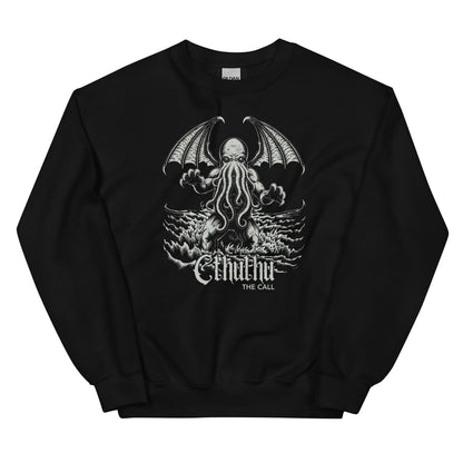 Black cthulhu sweatshirt on a white background