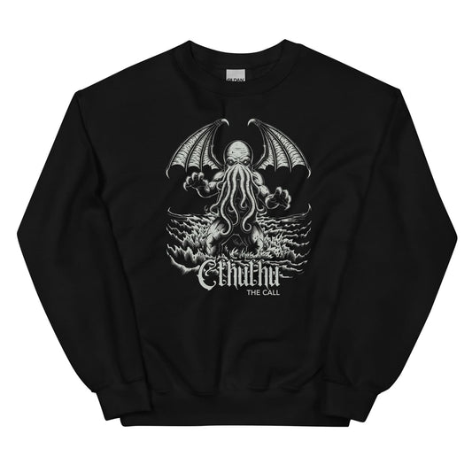 Black cthulhu sweatshirt on a white background