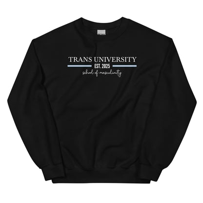 black varsity transgender ftm sweatshirt with custom year of transition or coming out