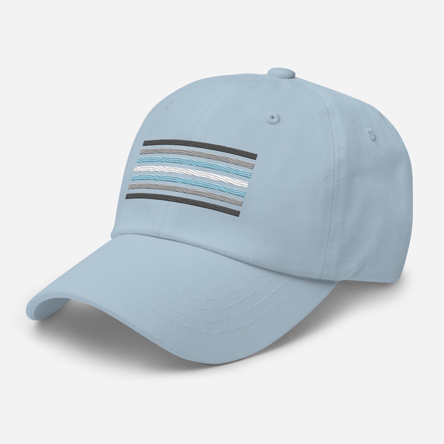 demiboy hat, demigender pride flag embroidered cap, right