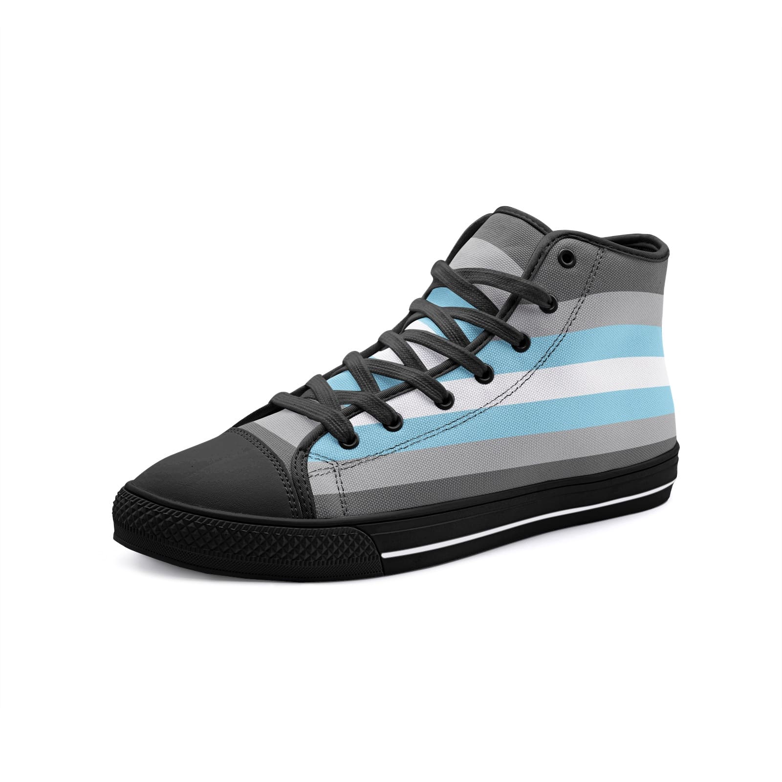 demiboy shoes, demiman pride flag sneakers, black