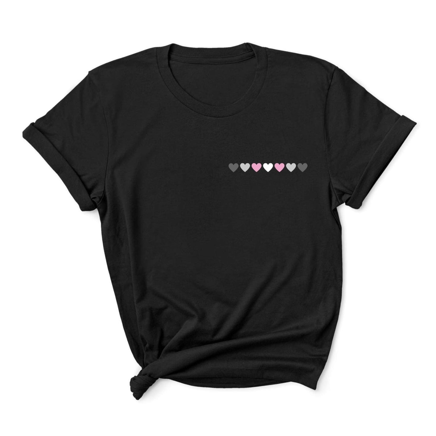 demigirl shirt, subtle demigender pride pocket design tee, main