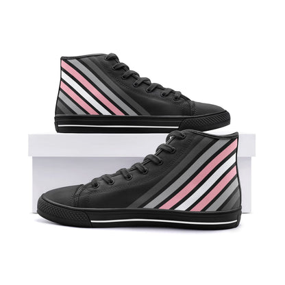 demigirl shoes, subtle demigender sneakers, black