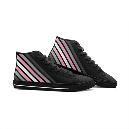 demigirl shoes, subtle demigender sneakers, black