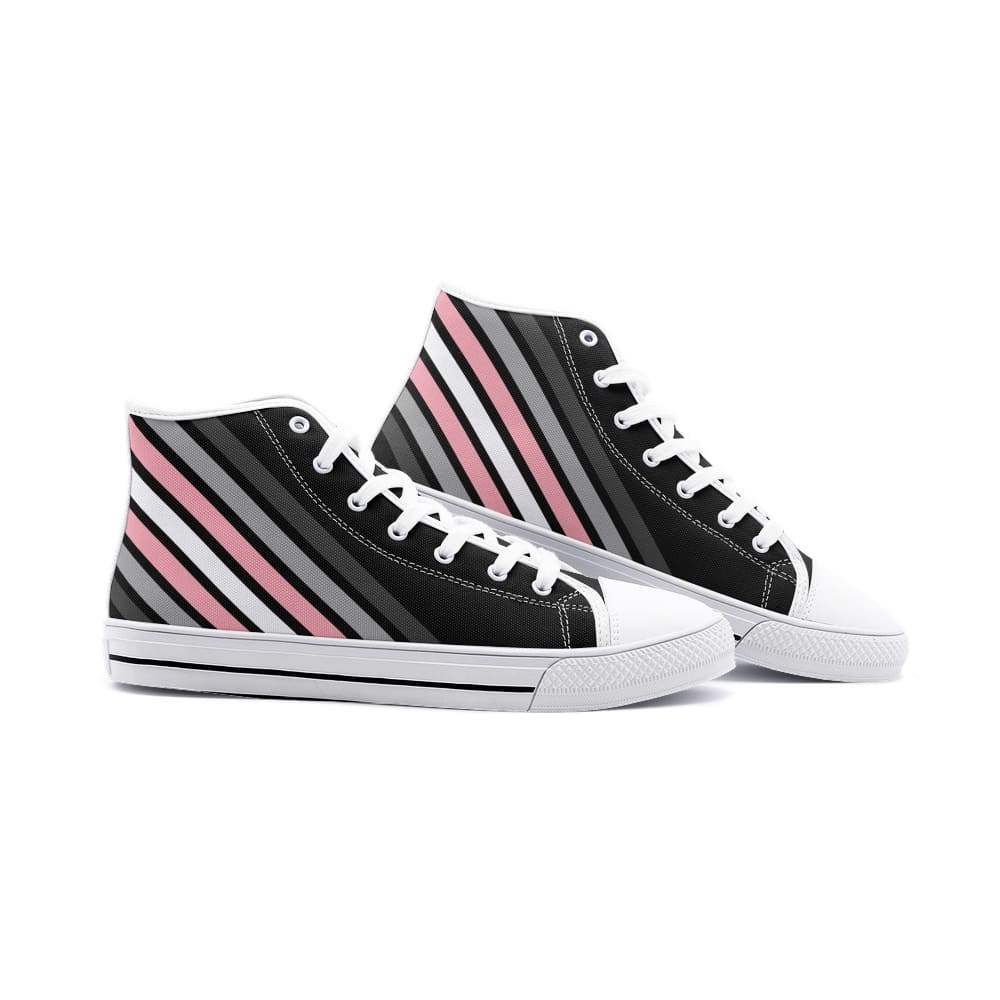 demigirl shoes, subtle demigender sneakers, white