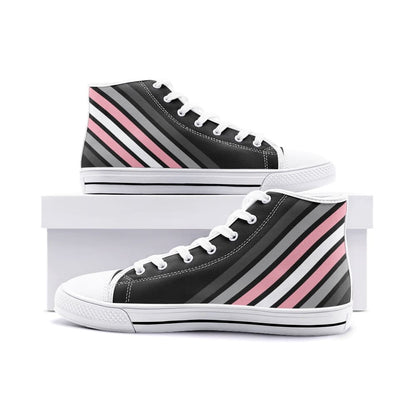 demigirl shoes, subtle demigender sneakers, white