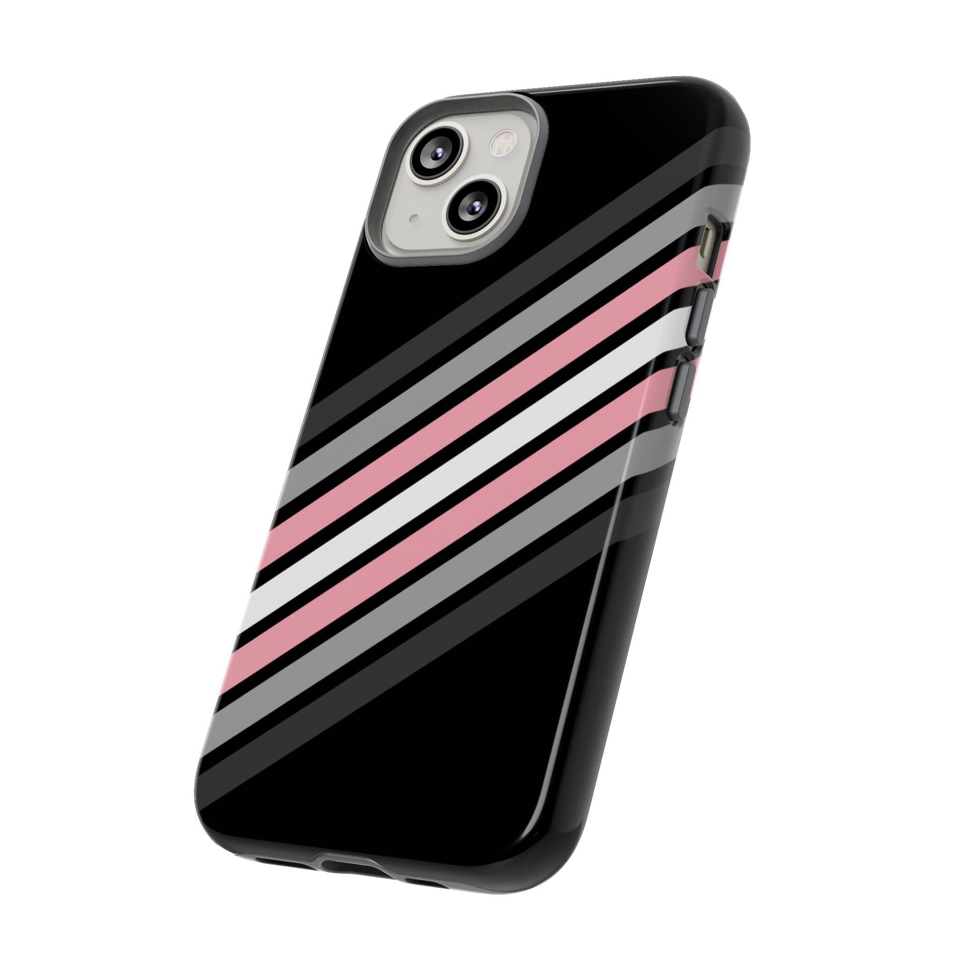 demigirl phone case, subtle demigender pride, side