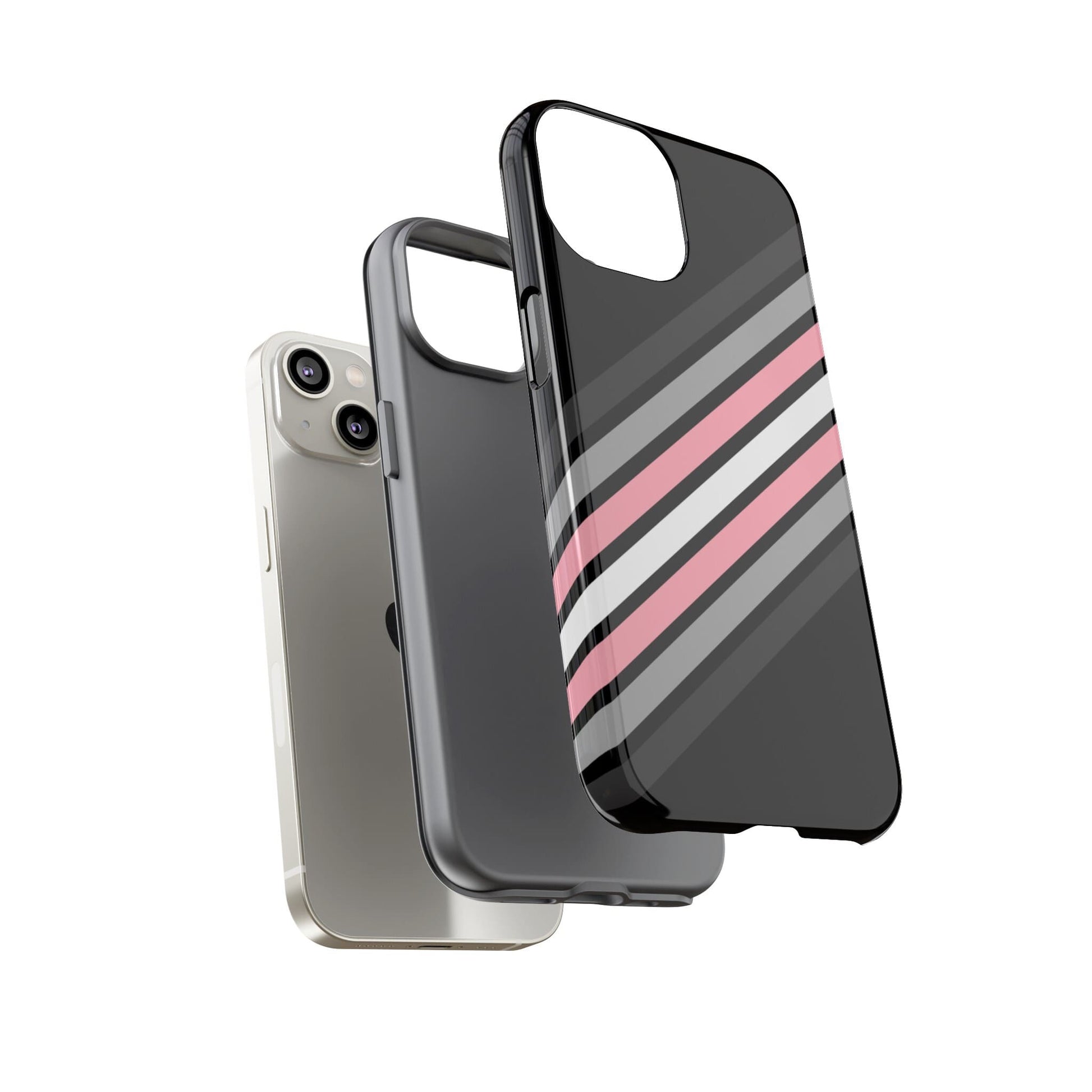 demigirl phone case, subtle demigender pride, layers