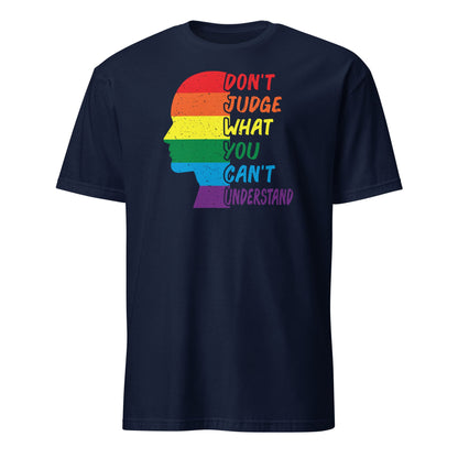 pride shirt, LGBT awareness tee, navy