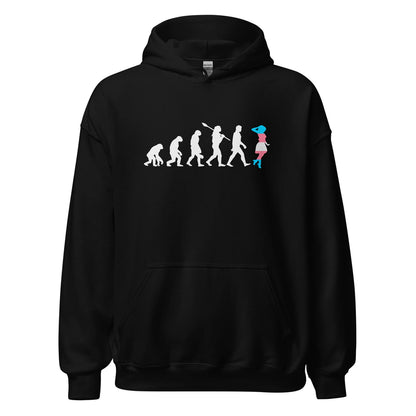 Black transgender mtf hoodie with a unique design on a white background